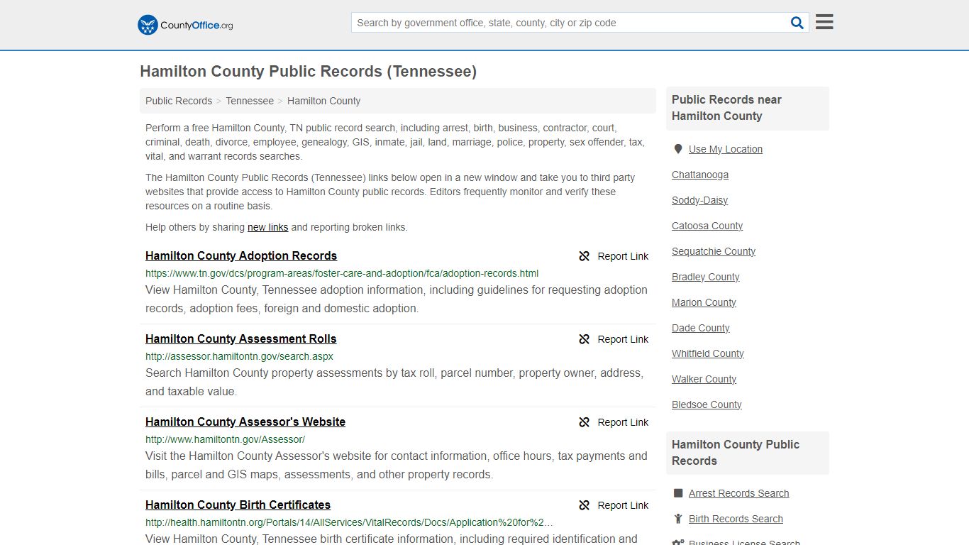 Hamilton County Public Records (Tennessee) - County Office