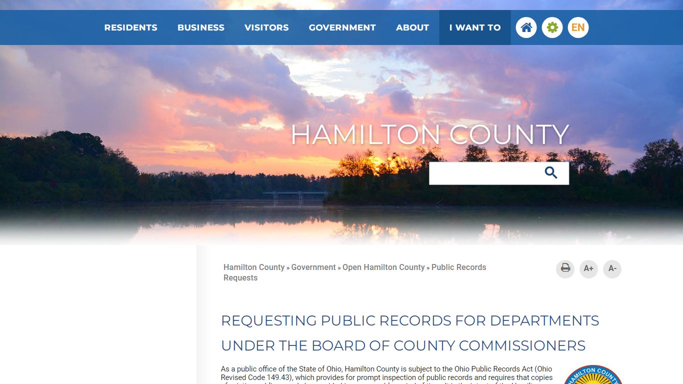 Public Records Requests - Hamilton County